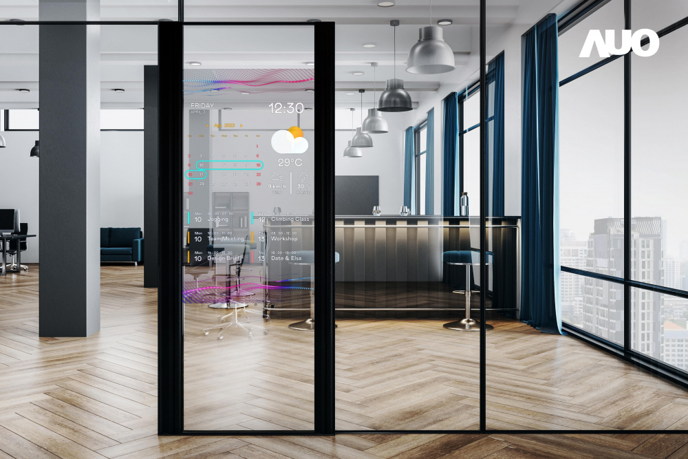 60吋Micro LED透明窗屏显示器，可依需求调整并延伸应用于不同场域，包括汽车侧窗或家庭玄关、智慧橱窗、商业展示等面向，提供丰富的信息娱乐内容